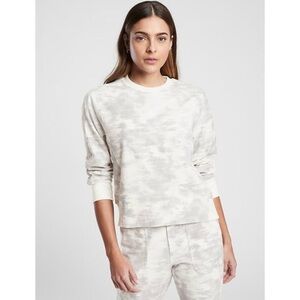 Athleta Farallon Print Sweatshirt Inversion Light Gray White Size Medium